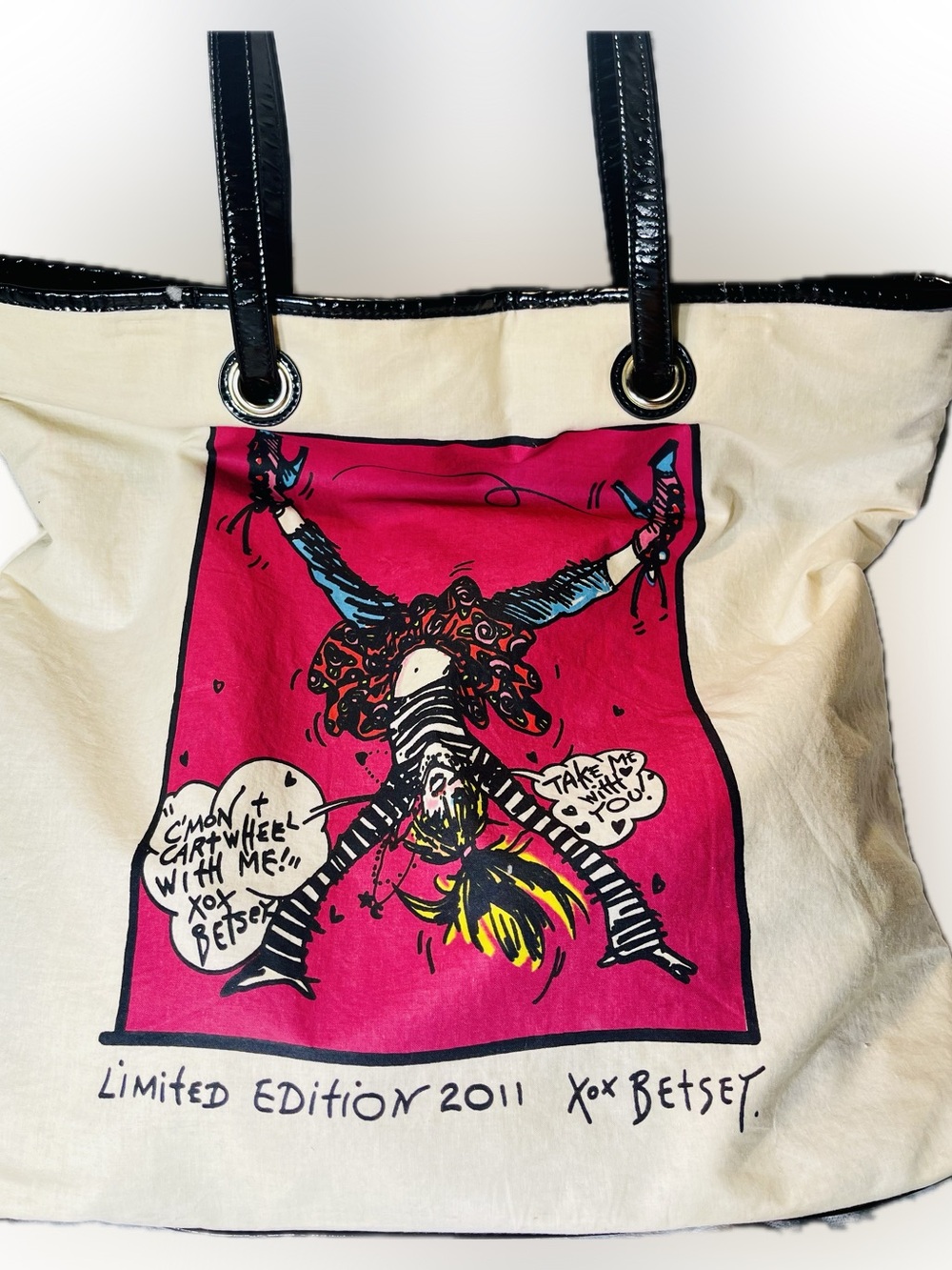 Betseyville by Betsey Johnson Limited Edition 2011 Cartwheel Canvas Tote Bag